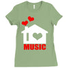 i love house music Ladies Fitted T-Shirt