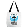 By Birth Christian By the Grace of God Tote Bags