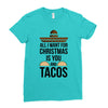 i love you and tacos. Ladies Fitted T-Shirt
