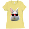 Easter Bunny Face Too Hip To Hop Ladies Fitted T-Shirt