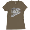 some game involving falling blocks in the style of m.c. escher Ladies Fitted T-Shirt