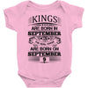 Real Kings Are Born On September 9 Baby Onesie
