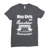 May Girls Are Sunshine Mixed With A Little Hurricane Ladies Fitted T-Shirt