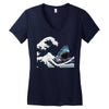 Great White Wave Shark Women's V-Neck T-Shirt