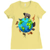 animal polygon around the planet Ladies Fitted T-Shirt