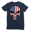 skull u.s.a. back Ladies Fitted T-Shirt