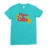 pizza and cats Ladies Fitted T-Shirt