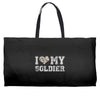 i love my soldier hunter camouflage Weekender Totes