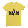 eat bbq drink beer Ladies Fitted T-Shirt