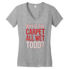 why is the carpet all wet todd.. Women's V-Neck T-Shirt