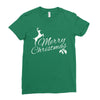 merry christmas flower Ladies Fitted T-Shirt