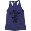 my girlfriend lifts more than you (2) Racerback Tank