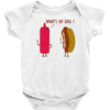 what up dog ketchup hot dog Baby Bodysuit