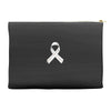 white ribbon pearl lung cancer Accessory Pouches