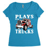 plays with trucks family matching Women's Triblend Scoop T-shirt