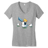 mighty hero atop a chicken Women's V-Neck T-Shirt