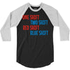 one shift two shift red shift blue shift 3/4 Sleeve Shirt