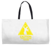 caution shapes being thrown printed Weekender Totes