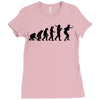 evolution of table tennis or ping pong mens black t shirt top Ladies Fitted T-Shirt