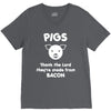 pigs thank the lord they're made from bacon V-Neck Tee