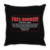 Free Orgasm Coupon Throw Pillow