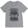 Real Kings Are Born On October 27 V-Neck Tee