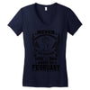 Never Underestimate Dog Rescuer Who Was Born February Women's V-Neck T-Shirt