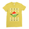 yoda ugly christmas sweater Ladies Fitted T-Shirt