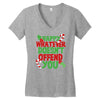 happy whatever doesn't offend you Women's V-Neck T-Shirt