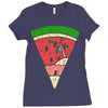 watermelon and beach Ladies Fitted T-Shirt