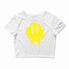 melting acid smiley face Crop Top