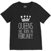 queens are born in february V-Neck Tee