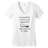 good book and coffee rectangle Women's V-Neck T-Shirt