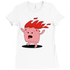 marshmallow prend feu Ladies Fitted T-Shirt