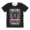 Never Underestimate The Strength Of A Breast Cancer Warrior All Over Women's T-shirt