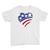 disstressed america flag heart Youth Tee