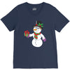 smiling snowman holding out christmas V-Neck Tee