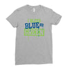 i bleed blue and green Ladies Fitted T-Shirt