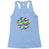 funny girly colorful patterns mustaches Racerback Tank