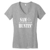 sam huntin' w Women's V-Neck T-Shirt