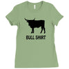 bull shirt funny small humor crude awesome beer tee cool geek nerd hum Ladies Fitted T-Shirt