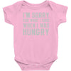 hungry apology Baby Onesie