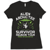 alien abductee survivor tour ufo nerd geek comic funny Ladies Fitted T-Shirt