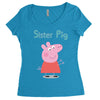 peppa pig sister pig Women's Triblend Scoop T-shirt