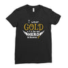 I Wear Gold For My Hero In Haven Ladies Fitted T-Shirt