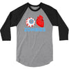i heart zombies scary eye bloody heart halloween 3/4 Sleeve Shirt