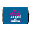 Queens Are Born in January Laptop cover