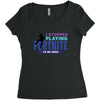 i Stopped Playing Fortnite To Be Here Women's Triblend Scoop T-shirt