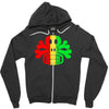 rasta skull and crossbones reggae dub club rave Zipper Hoodie
