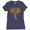 tribal print elephant geometric gold animals cool Ladies Fitted T-Shirt